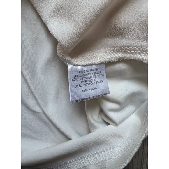 White Long Sleeve Draped Keyhole Blouse By 41 Hawthorn In Size Large - Picture 9 of 11